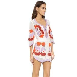 Alice McCall Embroidered Mesh Never Ever Playsuit Romper Size US 8 White Purple